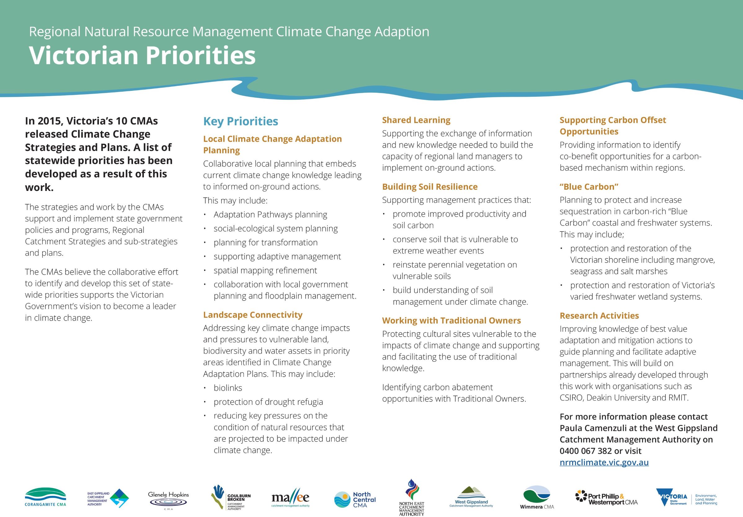 Victorian CMA Statewide Climate Change Priorities